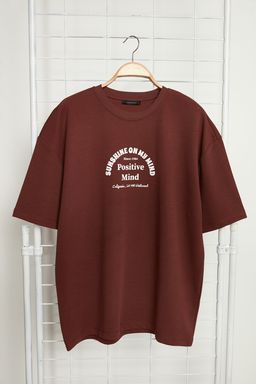 TRENDYOL MAN Oversize/Genis Kesim Bisiklet Yaka K?sa Kol Yaz? Bask?l? Pamuklu Kal?n T-Shirt TMNSS23TS00083 - Trendyolmilla фото 5
