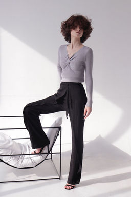 12240 Лонгслив с драпировкой серый - Martichelli фото 7