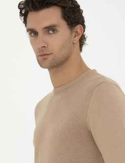 Верблюжий трикотаж приталенного кроя с круглым вырезом - Cacharel фото 2