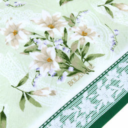 "Япония-2012" Полотенце махровое 50х90см, плотность 300гр/м2, 100% хлопок, Ландыш, зеленый, Bolangde (Китай)