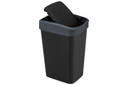 Ведро для мусора с подвижной крышкой 10 л 23,5*19,5*33,7 см Тандем черный/серый (841078) - Elan gallery фото 8