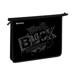 Папка для тетрадей А5, молния сверху Berlingo "Black" (PP05-EX-1246) пластик