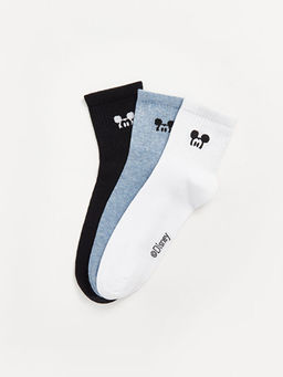 Mickey Mouse Bask?l? Kad?n Soket ?orap 3l?