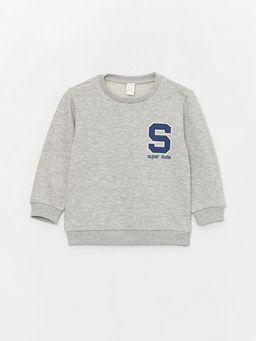 Bisiklet Yaka Bask?l? Uzun Kollu Erkek Bebek Sweatshirt ve E?ofman Alt 2li Tak?m - Waikiki фото 2