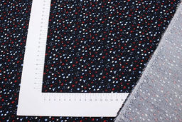 Микровельвет Нежные незабудки цв.чернильно-черный, ш.1.1м, хлопок-100%, 130гр/м.кв - Купава фото 2