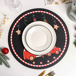 Цена за 4 шт. Салфетка сервировочная на стол Доляна Пряник, d=36 см  фото 2