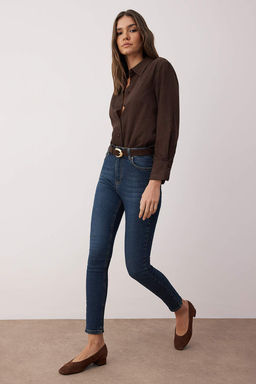 TRENDYOLMILLA Lacivert Yuksek Bel Skinny Jeans TWOAW24JE00068  фото 2