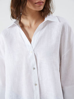 Oversize %100 Keten Kad?n G?mlek