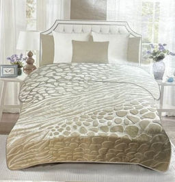 Покрывало Велюровое 200x230 Энимал принт Бежевый