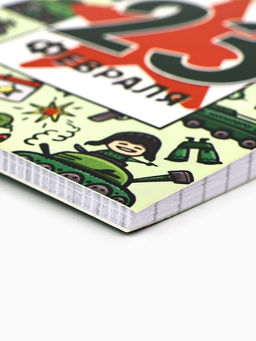 Цена за 4 шт. Блокнот А7, 32 л. в мягкой обложке, на гребне «С 23 февраля. Паттерн»