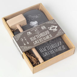 Цена за 2 шт. Кухонный набор Джентльмен: варежка-прихватка 20?28 см, молоток деревянный