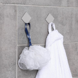 Цена за 2 шт. Крючки самоклеящиеся SAVANNA Ромб, 2 шт., металл, 4.54.82 см, хромированные фото 6