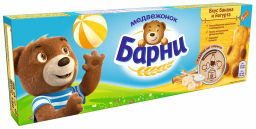 Барни (Б-455) (МОЖНО ШТУЧНО) Пирож. БАНАН/ЙОГУРТ вес 150 г*20 шт (Бренды)