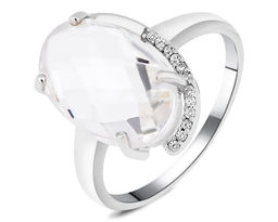 Кольцо, горный хрусталь, Чезара