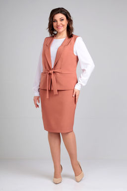 Костюм Liona Style 861 терракотовый/белый