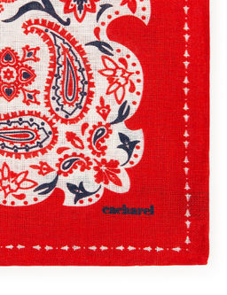Бордовый льняной платок - Cacharel фото 8