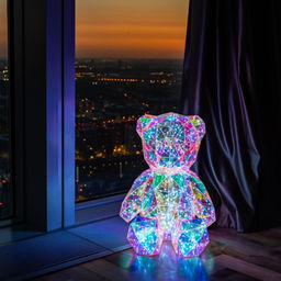 ULD-R504 USB/RGB BEAR Светильник декоративный Мишка, с USB проводом. 80 светодиодов. RGB свет. Цвет корпуса радужный. TM Uniel - Volpe фото 2