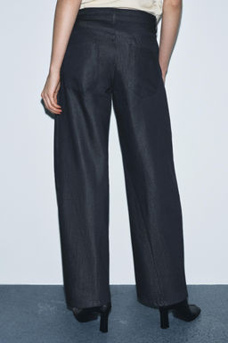 ZW COLLECTION BALLOON DENIM TROUSERS - Zara фото 6