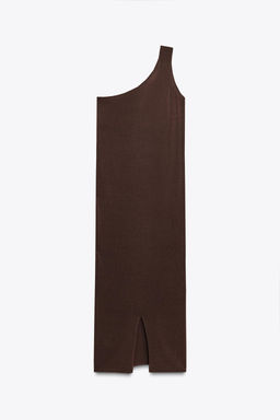 ASYMMETRIC KNIT MIDI DRESS WITH TRIM - Zara фото 14