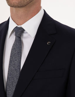 Lacivert Slim Fit Tak_m Elbise - Cacharel фото 7