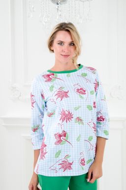 Пижама женская из футера Листик с бриджами - Амадэль фото 11