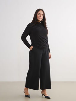 Beli Lastikli Krep Kad?n Pantolon