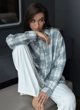 K12702 Рубашка OVER SIZE ТМ_РОЗОВЫЙ - Brand фото 12