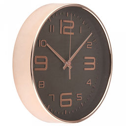 Часы настенные Элизиум д19,4см, h4см, мягкий ход, циферблат коричневый; цифры арабские, розовое золото; корпус пластик, розовое золото; в коробке (Китай) - Домашняя мода фото 2