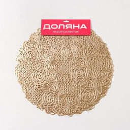 Набор салфеток сервировочных на стол Доляна Розы, 4 шт, d=38 см, цвет золотой  фото 14