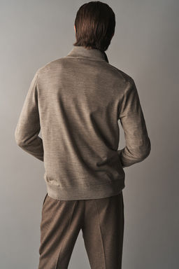 Cardigan de lana merino con cremallera Slim Fit - H&m фото 5