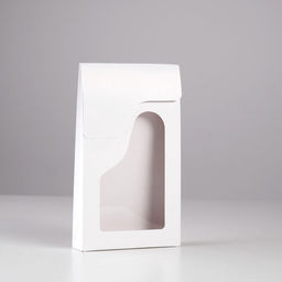 Коробка фигурная, кондитерская упаковка без печати, с окном, белый, 10 шт., 12×3×20 см