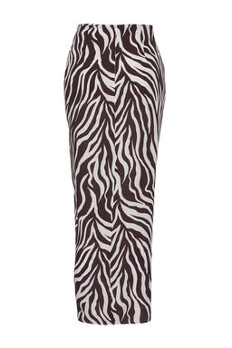 Trendyolmilla Zebra Desenli Dokuma Drapleli Plaj Etek TBESS25ET00014  фото 6