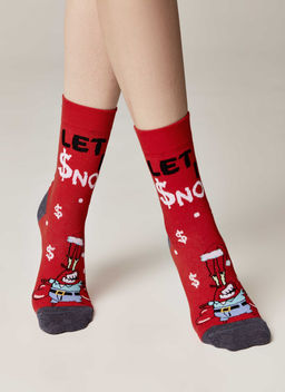 Цена за 2 пары. Носки новогодние КРАСНЫЙ - Conte elegant фото 2