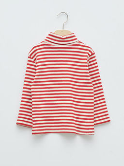 Bal?k?? Yaka ?izgili Uzun Kollu Pamuklu Erkek Bebek Ti??rt - Waikiki фото 2