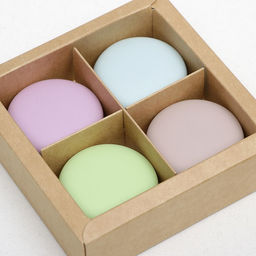 Цена за 3 шт. Коробка для 4 конфеты, крафт, 12.5×12.5×3.5 см