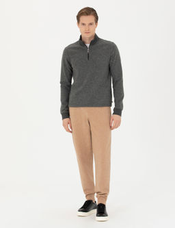 Толстовка на полумолнии антрацитового цвета