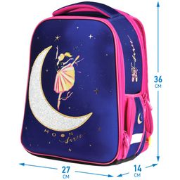 Рюкзак Berlingo Expert Mini "Moon dance" с мешком для обуви (RU07137) 36*27*14см, 2 отделение, 2 кармана, анатомическая спинка