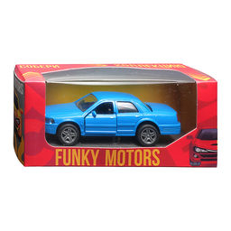 Тёмно-синяя инерционная машинка вид А die-cast , 1:32