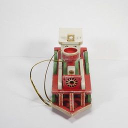 Новогодние елочные игрушки: Ретро паровоз 3020 White cabin - Idh фото 5