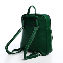Рюкзак женский из искусственной кожи на молнии, 3 кармана, цвет зелёный - Simaland фото 3