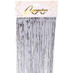Цена за 10 шт. Дождик 2 м "Глянцевый стиль", серебро