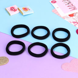 Цена за 6 шт. Резинки для волос «Авокадо лав», набор 6 шт., крутышка, 4 см, чёрные