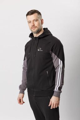 Спортивный костюм М-1864: Чёрный / Кофе