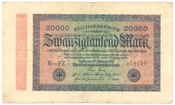 Банкнота 20000 марок 1923 года Германия