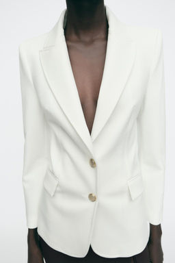 FITTED BLAZER WITH SHOULDER PADS - Zara фото 3