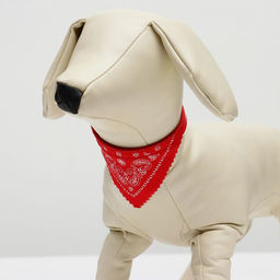 Ошейник с косынкой 32 х 1 см, ОШ 22-28, красный - Пижон фото 4