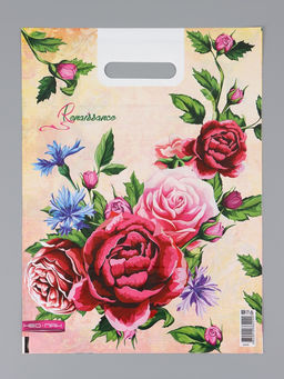 Цена за 25 шт. Пакет подарочный Ренессанс, полиэтиленовый с вырубной ручкой 30?40 см, 60 мкм