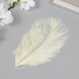 Цена за 10 шт. Перо декоративное страуса «Светло-жёлтое», h=15-20 см