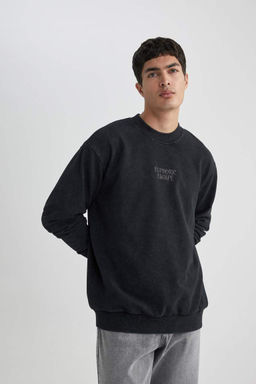 Толстовка оверсайз с круглым вырезом - Defacto фото 7