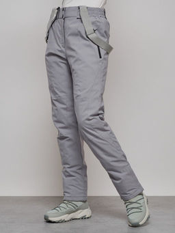 Полукомбинезон утепленный зимний горнолыжный светло-серого цвета